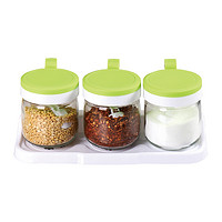 88VIP：Beisesi 贝瑟斯 玻璃调料盒家用组合套装调味料瓶厨房调味罐收纳盐罐三件套