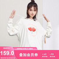 班尼路秋冬新款小香风圆领印花卫衣女休闲宽松外套长袖通勤上衣 88033926-P23 L