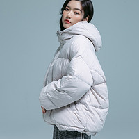 IAZ 面包服羽绒衣女士冬季保暖短款韩版潮时尚宽松软连帽外套上衣
