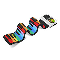 iword 诺艾 手卷电子钢琴37键儿童版便携式玩具折叠软键盘入门彩虹色