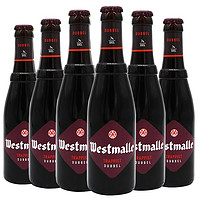 有券的上：Westmalle 西麦尔 双料修道士精酿 啤酒 330ml*6瓶 整箱装 比利时进口