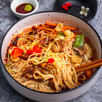 食尚烩鲜拉面袋装纯手工湿全麦火锅小面圆细面条整箱商用半干拉面