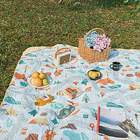 牧高笛 精致露营家用公园草地毯子地垫户外便携可机洗超声波野餐垫