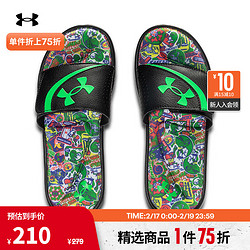 UNDER ARMOUR 安德玛 Ignite VI Graphic FB 男子运动拖鞋 3024451-001 黑色 44