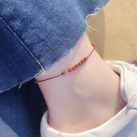 金沙石脚链手工红绳ins女士款百搭脚绳闺蜜森系金砂手绳套装礼物