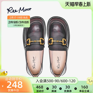 reemoor 睿慕 乐福系列 女士中跟乐福鞋 R38160 酒红色 40