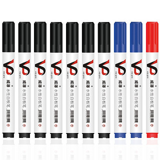 VIZ-PRO WP3001EP 单头水性白板笔 混色 黑7蓝2红1 10支装