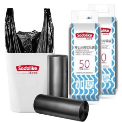 SODOLIKE 尚岛宜家 背心式分类垃圾袋 50只 黑色（48*63cm）