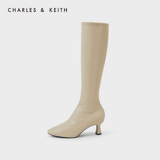 CHARLES & KEITH CHARLES&KEITH冬季新品CK1-90360339女士高跟长靴（38、Beige米色）