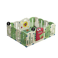 PLUS会员：babycare 恐龙游戏围栏 12+2片 德科绿+2CM爬行垫