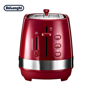 De'Longhi 德龙 Delonghi）面包机 家用6档烘烤 3种功能 时尚早餐多士炉 CTLA2003.R 热情红-京东