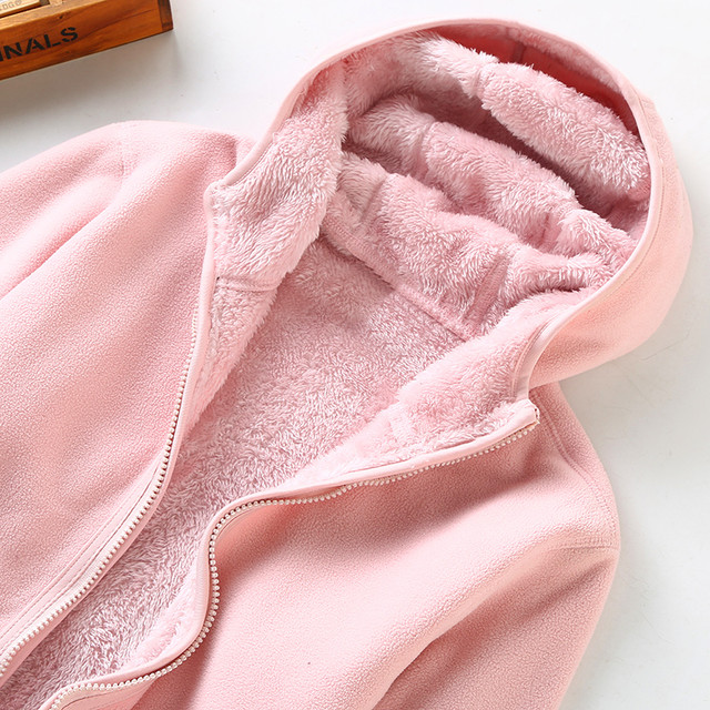 OUTDOOR SPROTS 丛林密码 双面穿摇粒绒外套女抓绒衣男秋冬加绒加厚保暖珊瑚绒连帽开衫卫衣