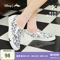 LI-NING 李宁 X迪士尼米奇系列休闲鞋男女同款帆布鞋情侣一脚蹬低帮运动鞋