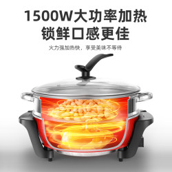 电火锅电鸳鸯锅多功能多人家用大容量电热锅宿舍煮锅一体式火锅锅