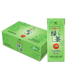 统一 绿茶 清凉薄荷风味 夏季清凉 250ML*24盒 整箱装