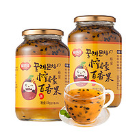 FUSIDO 福事多 蜂蜜柠檬百香果茶1kg*2大瓶装冲饮冲泡水喝的水果茶果酱饮品