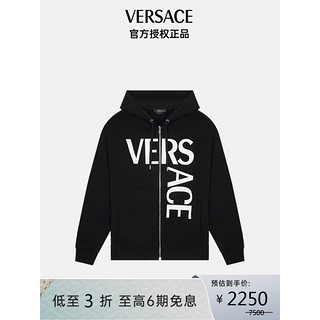 VERSACE 范思哲 奢侈品男装印花连帽长袖卫衣外套黑色L