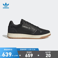 adidas阿迪达斯官方三叶草NY 90男女经典运动鞋板鞋 黑/灰/白 42(260mm)