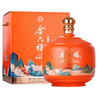 金六福  52度浓香型白酒1500ml 福寿无疆（橙坛）