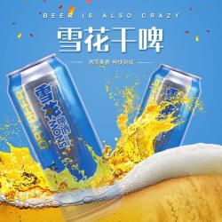snowbeer雪花啤酒snowbeer雪花干啤500ml12听麦芽酿造丝滑爽口