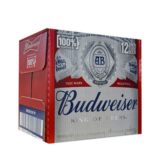 百威啤酒（BUDWEISER）啤酒红旋 英国进口300ml*12瓶整箱 百威