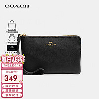 COACH 蔻驰 女士手拿包皮质 黑色 小号 F58032IMBLK