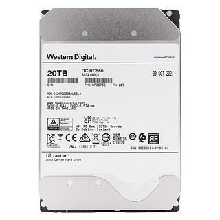 Western Digital 西部数据 HC560 3.5英寸 企业级硬盘 20TB（7200rpm、512MB）WUH722020ALE6L4