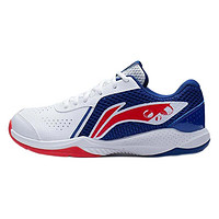 LI-NING 李宁 雷霆 Lite 男子羽毛球鞋 AYTS020-2 标准白/矿蓝色 37.5