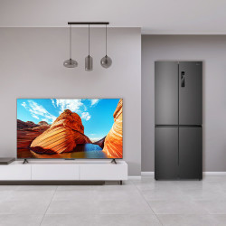 tcl75v6d大内存巨幕电视tcl408升精细分储养鲜冰箱