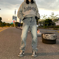 JEM小众别致裤子女潮牌ins欧美高街vibe风美式hiphop牛仔裤显瘦潮