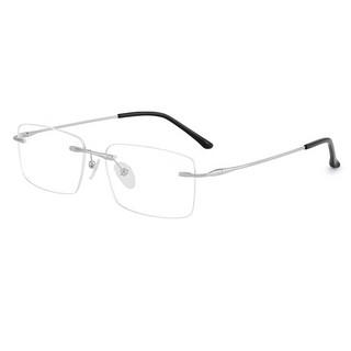 银色金属眼镜框+1.74折射率 防蓝光镜片