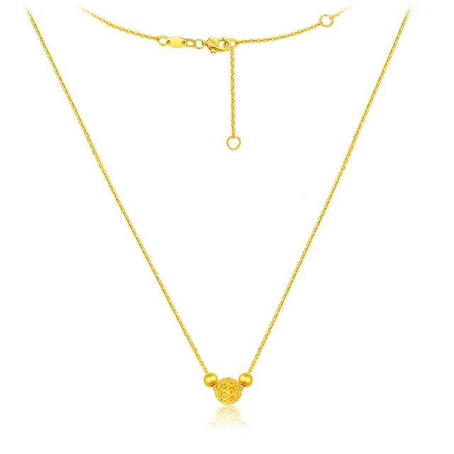 LUKFOOK JEWELLERY 六福珠宝 F63TBGN0015 花丝玲珑足金项链