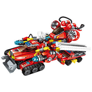 QMAN 启蒙 小颗粒立体拼装模型玩具 极限救援战车-1410
