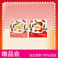 Lipton 立顿 水果茶包荔枝风味红茶袋泡茶花果茶白桃乌龙茶2盒2种口味20包