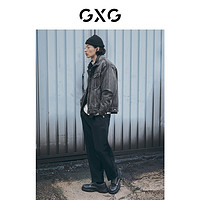 抖音超值购：GXG 男装 潮流休闲黑色翻领短款羽绒服 2022冬季新款#10D1111175H