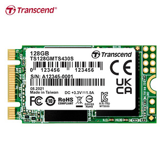 创见(Transcend) 128G SSD固态硬盘 MTS430S系列 M.2 NGFF2242 SATA协议 台式机笔记本硬盘（TS128GMTS430S）