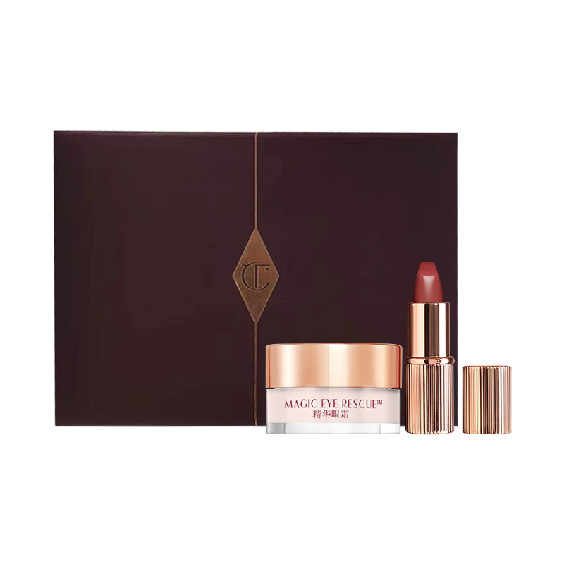 夏洛特蒂铂丽 Charlotte Tilbury 护肤礼盒装 (精华眼霜3ml+摩登雾感唇膏#WALK OF NO SHAME吻痕1.1g)