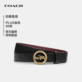 COACH 蔻驰 奢侈品女士皮质S码马车头黑色腰带皮带配饰F78181B4OVFS