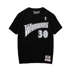mitchell & ness NBA勇士队库里 男子纯棉T恤 MNJY13S17-SCU