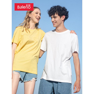 Baleno 班尼路 短袖纯色T恤 粉柠檬黄圆领 L