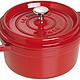 staub 珐宝 40509-814 汤锅(18cm、1.7L、铸铁、樱桃红)