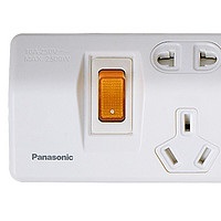Panasonic 松下 总控开关接线板插排1.8米6位电源插座拖线板排插板
