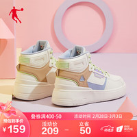 QIAODAN 乔丹 女鞋板鞋秋冬季复古高帮板鞋运动休闲鞋女子 XM36220560