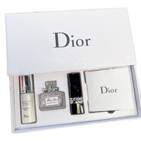 Dior 迪奥 彩妆礼盒口红小样护肤套装 3件:精华+花漾香水+999口红+礼袋