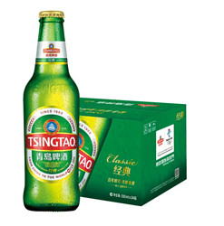 TSINGTAO 青岛啤酒 经典11度整箱玻璃瓶啤酒 316mL 24瓶