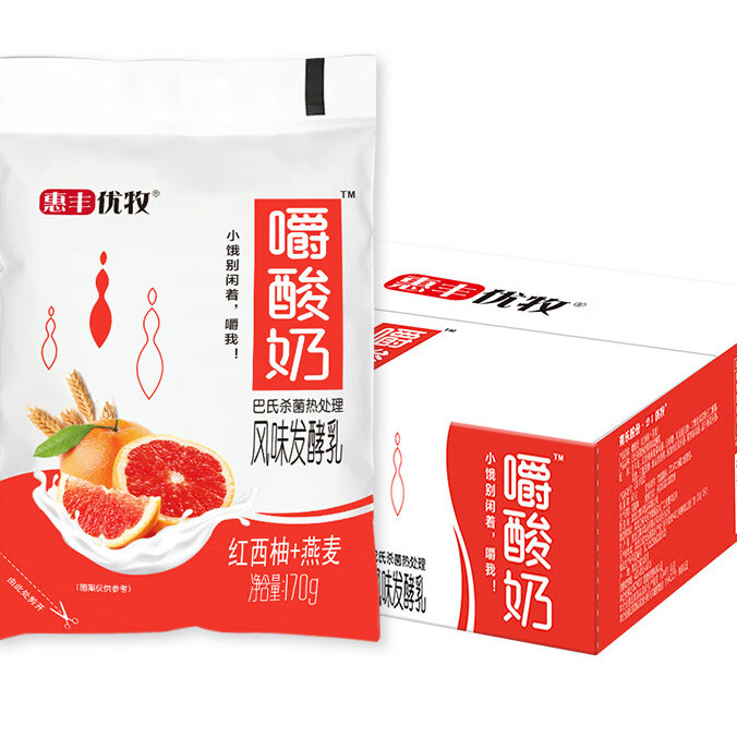 惠丰优牧 嚼酸奶 红西柚+燕麦 170g*16袋