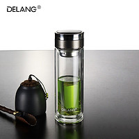DELANG 德琅（DELANG）德国品牌双层玻璃杯  茶水分离杯8005-太空灰