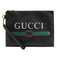 GUCCI 古驰 女士Print牛皮LOGO印花手拎手拿包 572770