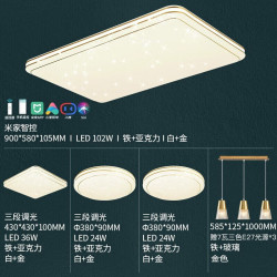 雷士 今晚抢5折IP40智能客厅升级【4室1厅】RA98护眼 LED吸顶灯智能客厅灯具