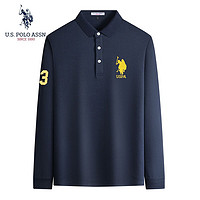 PLUS会员：U.S. POLO ASSN. 男士纯棉长袖POLO衫 US22P893